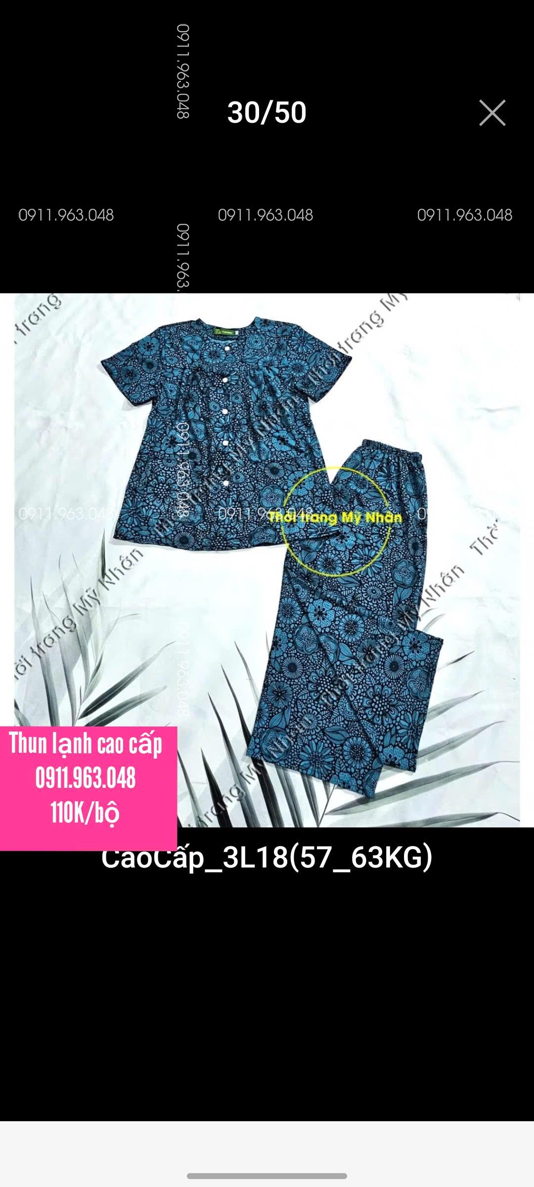 [40-75kg] Đồ bộ bà ba cho bà cài nút có túi quần lửng tay ngắn chất thun lạnh cao cấp - MN1759