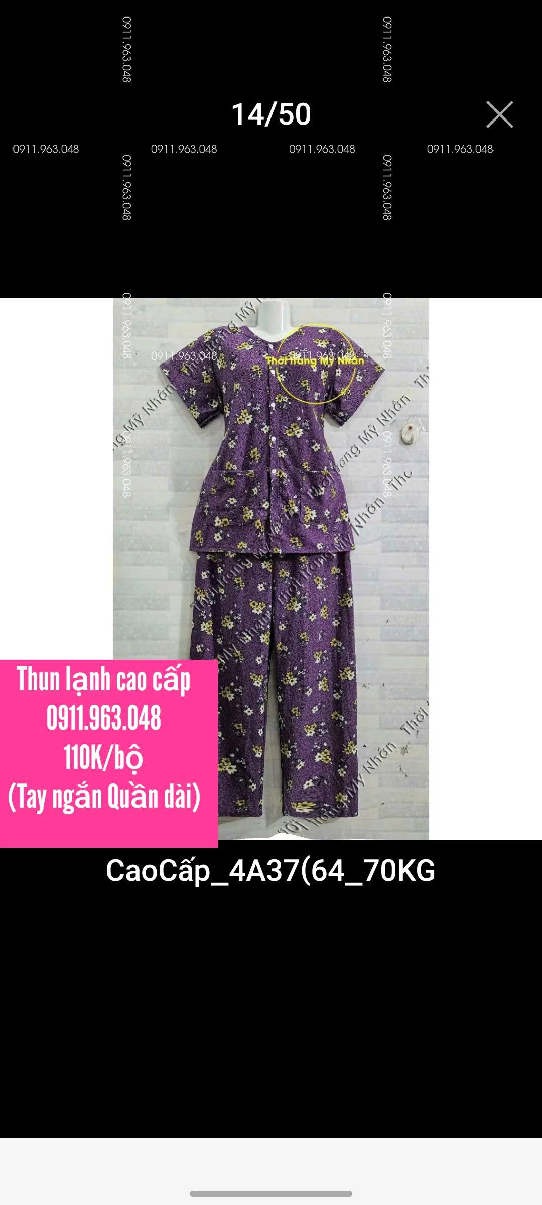 [40-75kg] Đồ bộ bà ba cho bà chất vải thun lạnh cao cấp - MN1758