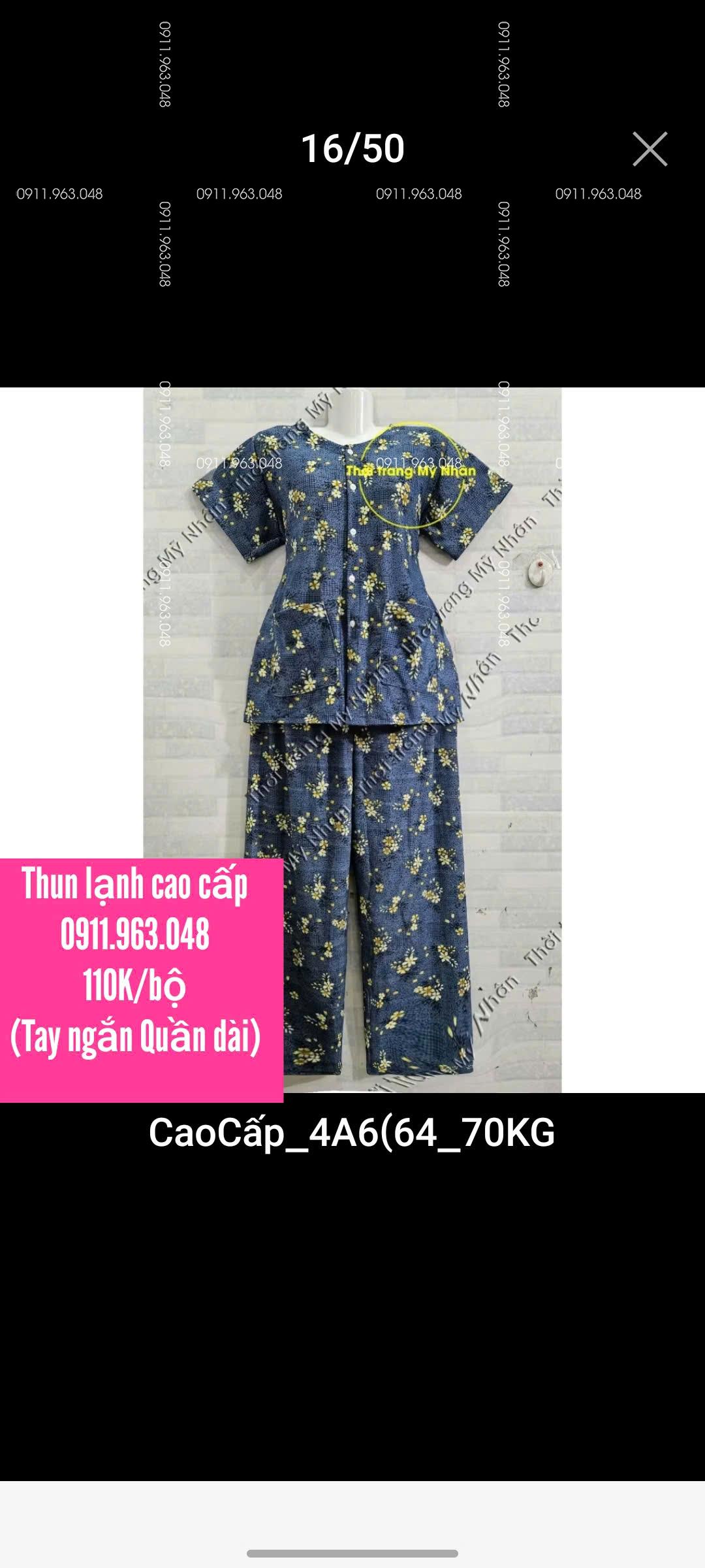 [40-75kg] Đồ bộ bà ba cho bà chất vải thun lạnh cao cấp - MN1758
