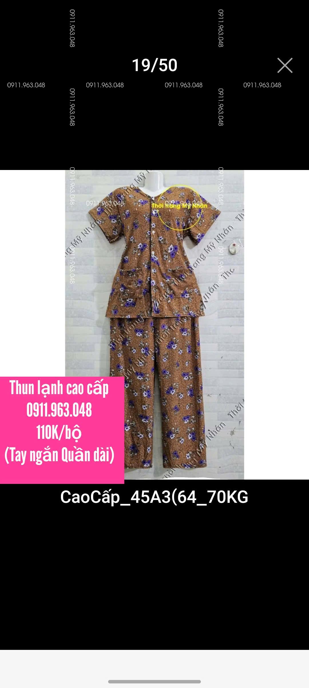[40-75kg] Đồ bộ bà ba cho bà chất vải thun lạnh cao cấp - MN1758