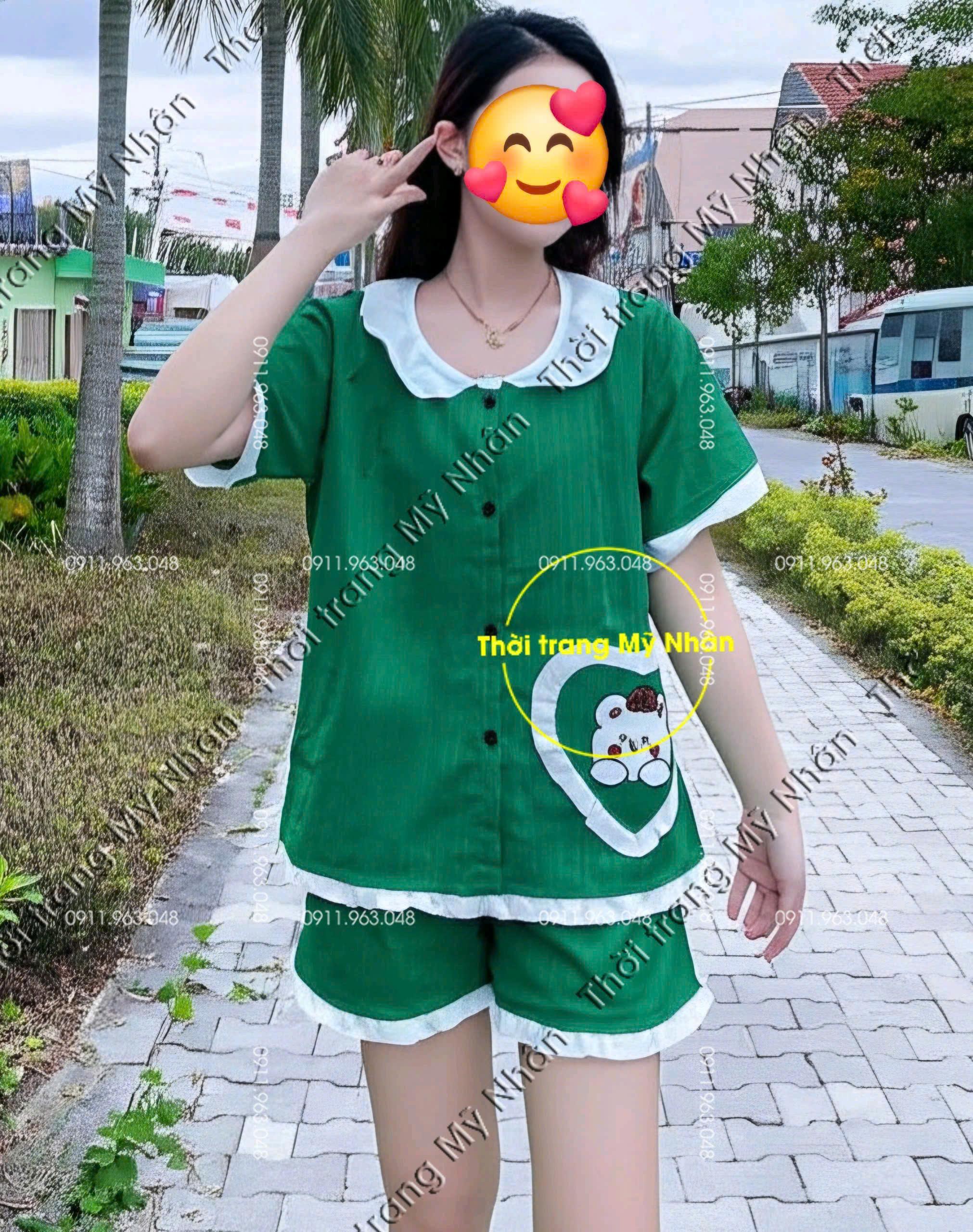 Đồ bộ ngủ mặc nhà phối túi dễ thương - MYN1756